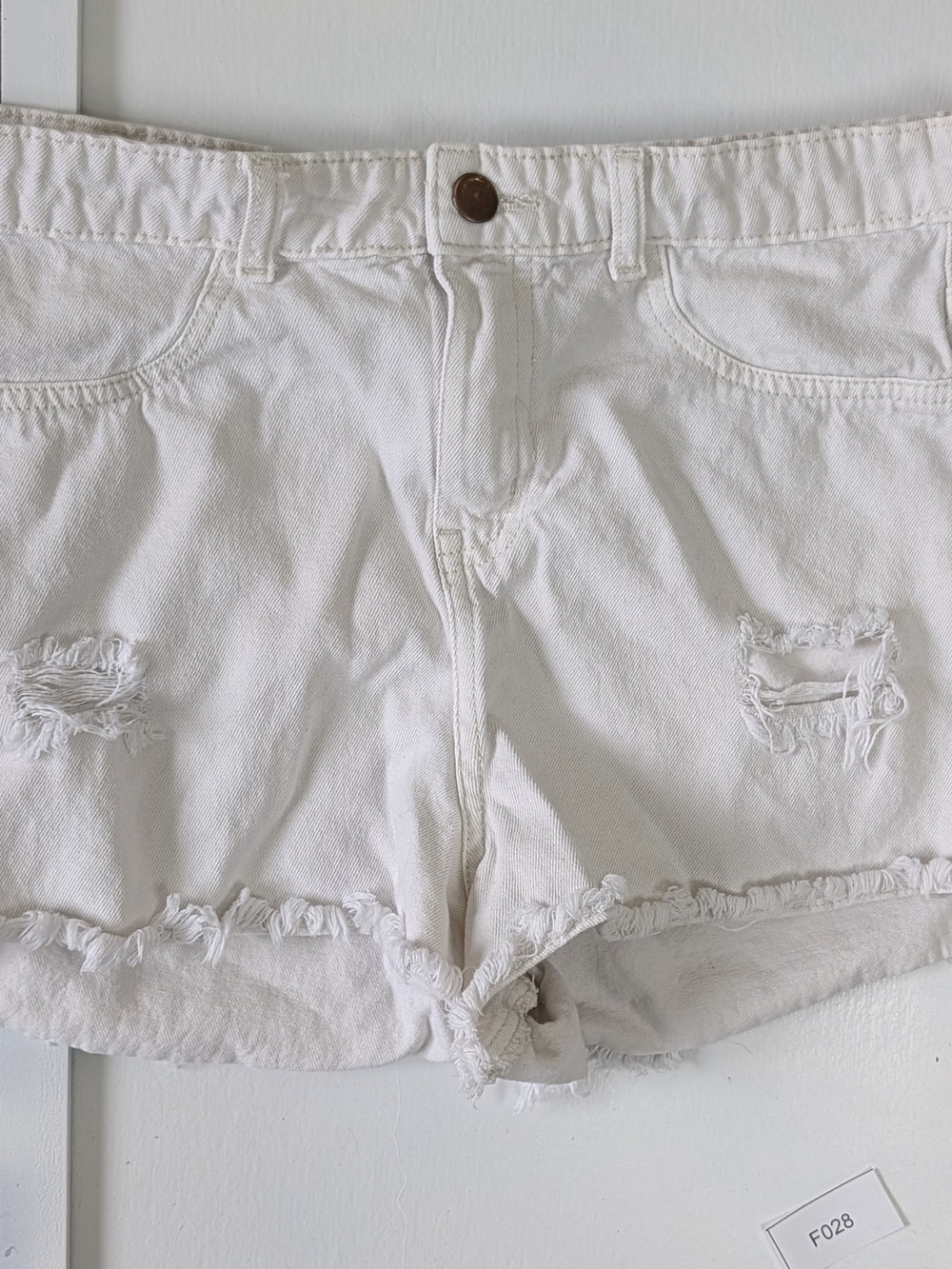 LG White Distressed Women's Denim Shorts